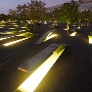 Pentagon Memorial at Night